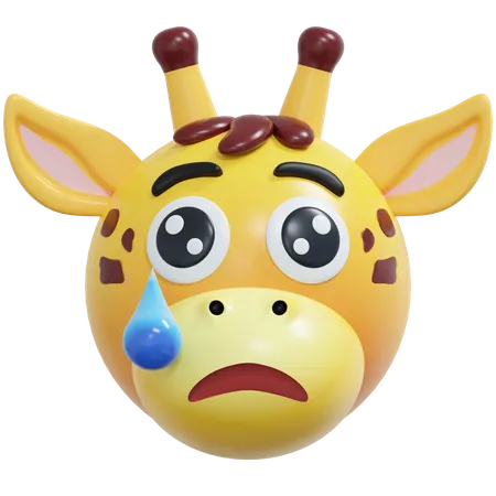 Sad Giraffe Emoticon 3 D Icon Illustration 3D Icon