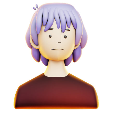 Sad Girl  3D Icon