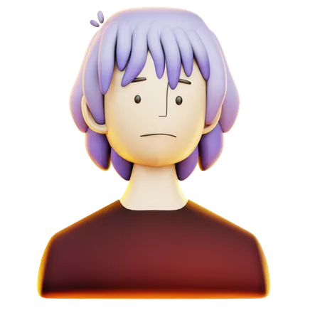 Sad Girl  3D Icon