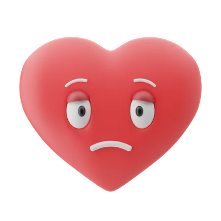 Sad Heart  3D Emoji