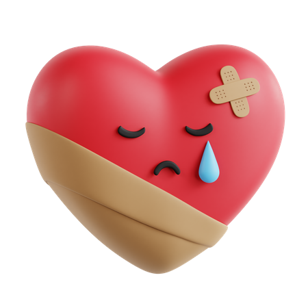 Sad Heart  3D Icon