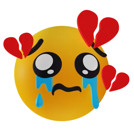 Sad Heartbroken Emoji 3D Icon