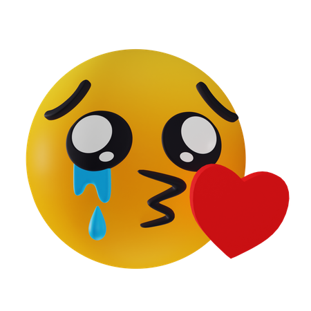 Sad Loving Emoji 3D Icon