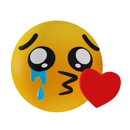 Sad Loving Emoji 3D Icon