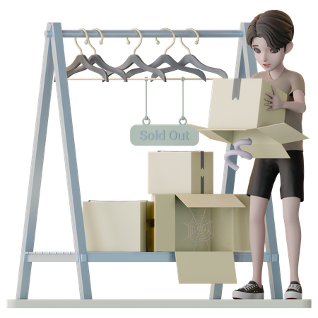 Sad Man Due To Product Sold Out  3D Icon