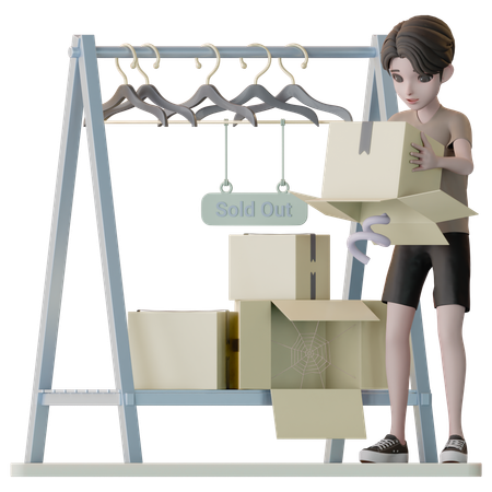 Sad Man Due To Product Sold Out  3D Illustration