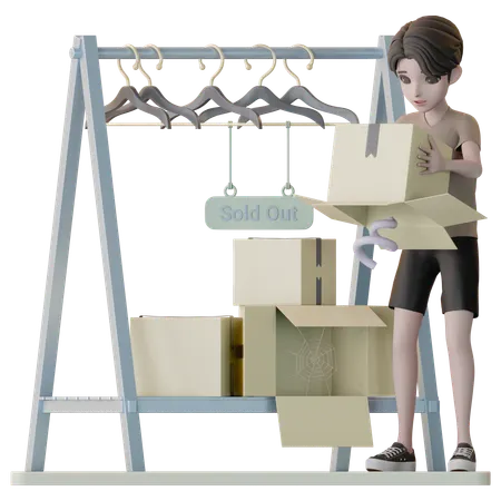 Sad Man Due To Product Sold Out  3D Illustration