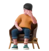 Sad Man Is Sitting On Chair