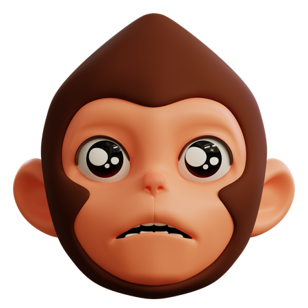 Sad Monkey  3D Icon