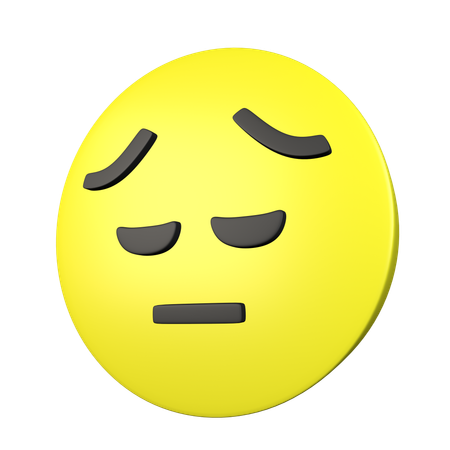 Sad Pensive Face  3D Icon