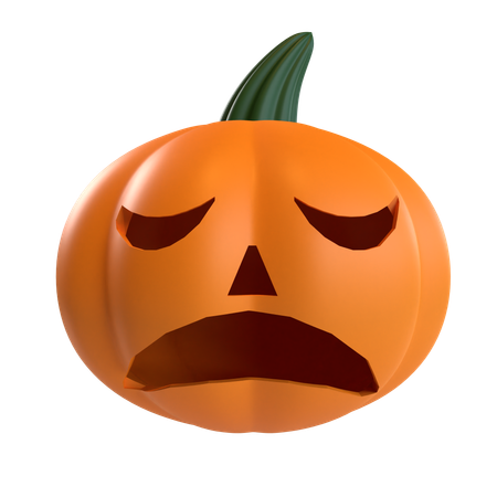 Sad Pumpkin  3D Icon