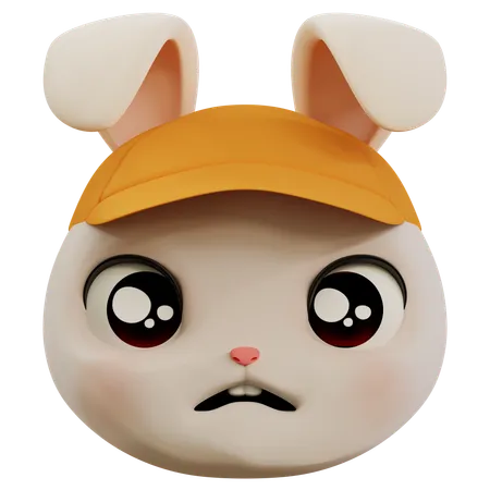 Sad Rabbit Emoji  3D Icon