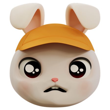Sad Rabbit Emoji  3D Icon