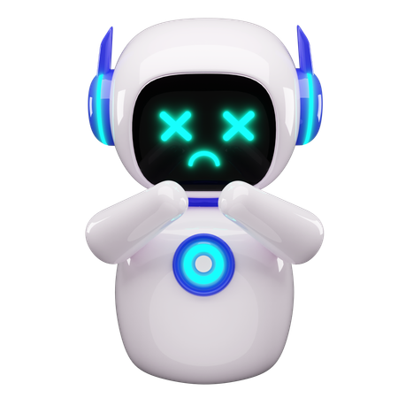 Sad Robot  3D Icon