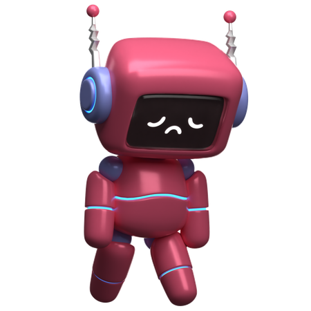 Sad Robot  3D Illustration