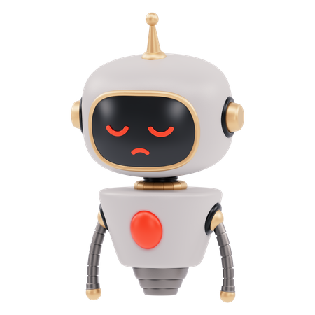 Sad Robot  3D Illustration