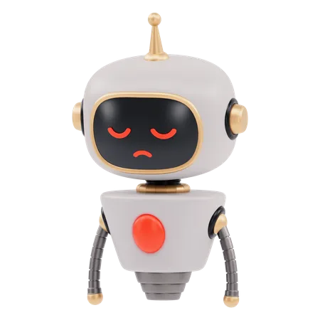 Sad Robot  3D Illustration