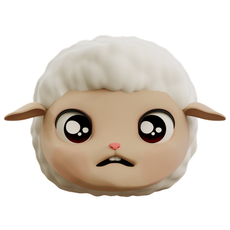 Sad Sheep Emoji  3D Icon