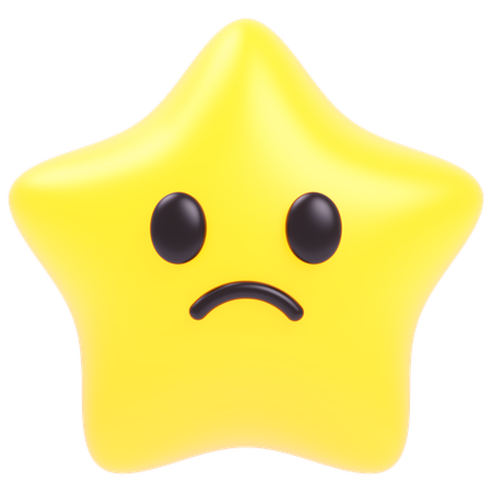 Sad Star  3D Icon