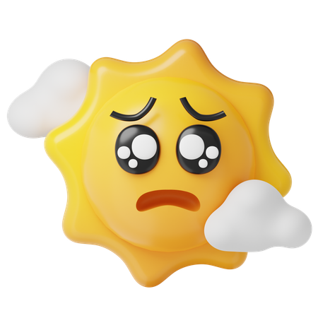 Sad Sun  3D Icon