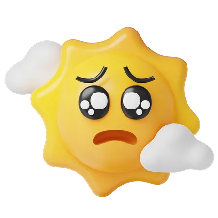 Sad Sun  3D Icon