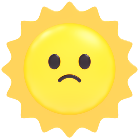 Sad Sun  3D Icon