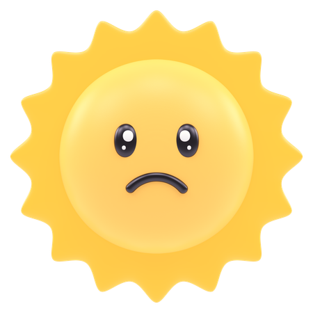 Sad Sun  3D Icon