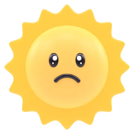 Sad Sun  3D Icon