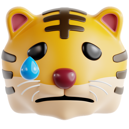 Sad Tiger  3D Icon