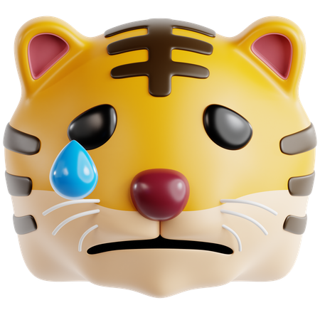 Sad Tiger  3D Icon