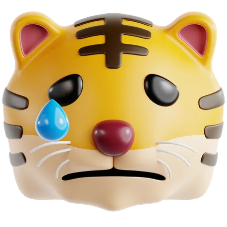 Sad Tiger  3D Icon