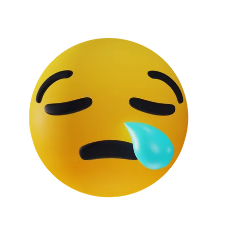 Sad Tired Emoji  3D Icon