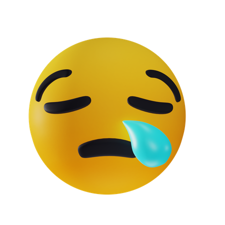 Sad Tired Emoji 3D Icon