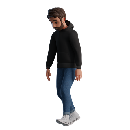 Sad tired man  3D Illustration