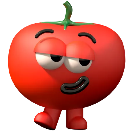 Sad Tomato  3D Illustration