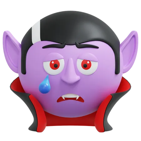Sad Vampire Emoticon 3 D Icon Illustration 3D Icon