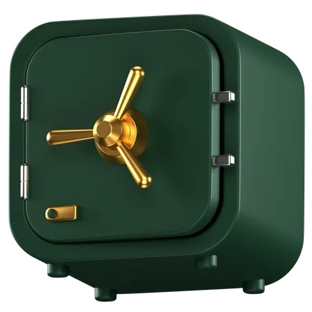 3 D Icon Of A Green Safe 3D Icon
