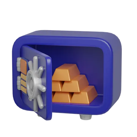 Safe Open Gold Storage 3 D Icon Financial And Banking 3 D Illustration 3D Icon