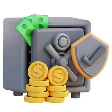 3 D Illustration Of Security Money Deposit Box 3D Icon