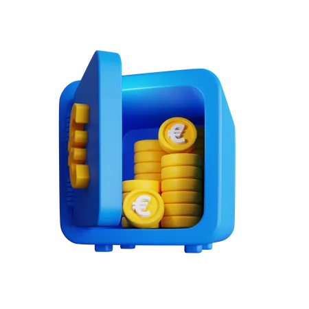 Euro Locker Safe Banking 3D Icon