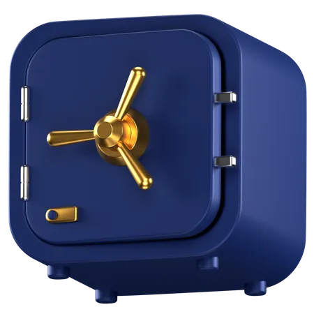 3 D Icon Of A Blue Safe 3D Icon