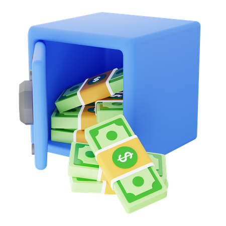 Safe Box Money Dollar  3D Icon