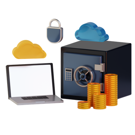Safe Box Online Security 3D Icon