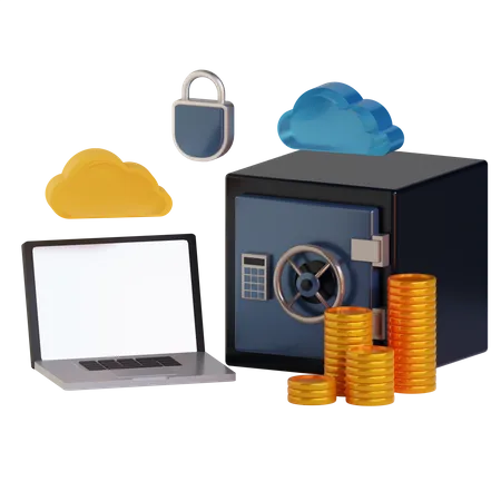Safe Box Online Security 3D Icon