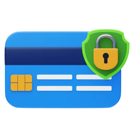 Safe Card Payment 3 D Icon 3 D Shield Protection Icon With Debit Card For Payment 3D Icon