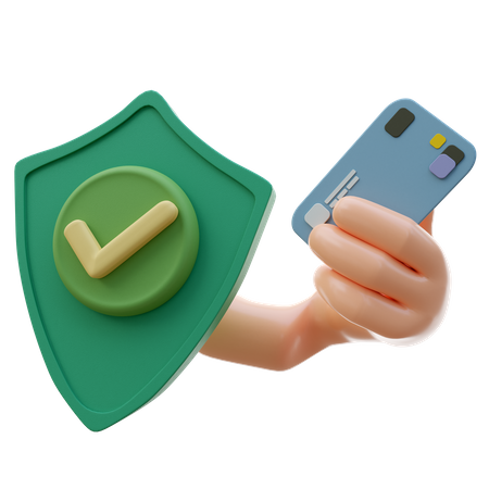 Safe card payment  3D Illustration