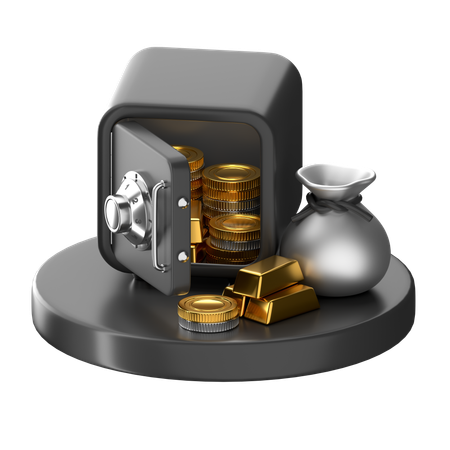 Safe Coins  3D Icon