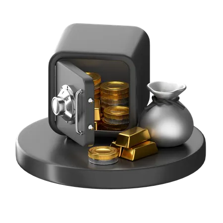 Safe Coins  3D Icon
