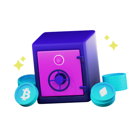 Safe Crypto NFT  3D Illustration