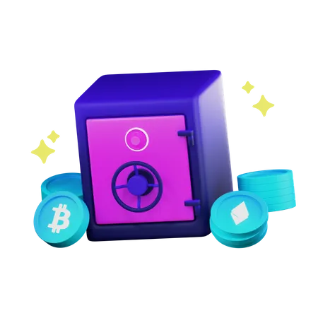 Safe Crypto NFT  3D Illustration